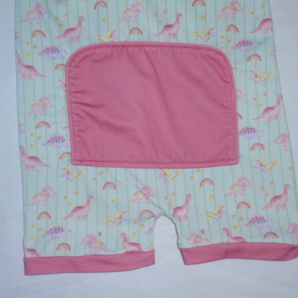 Smocking Bird Dinosaurs Girls Pink Shortie Short Sleeve Pajamas Zip Up 2t - Picture 10 of 11